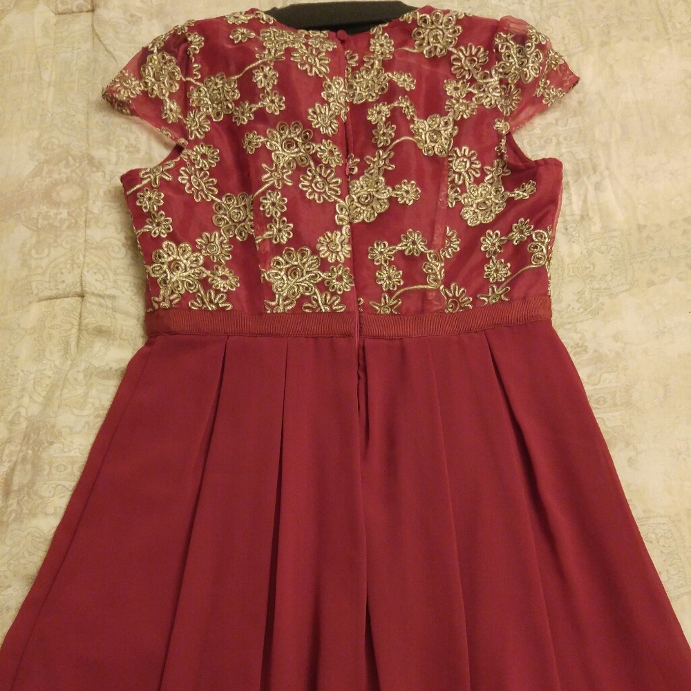 NWTWomen's/Girls Jun & Ivy Hot Pink Pleated Dress - Picture 4 of 6